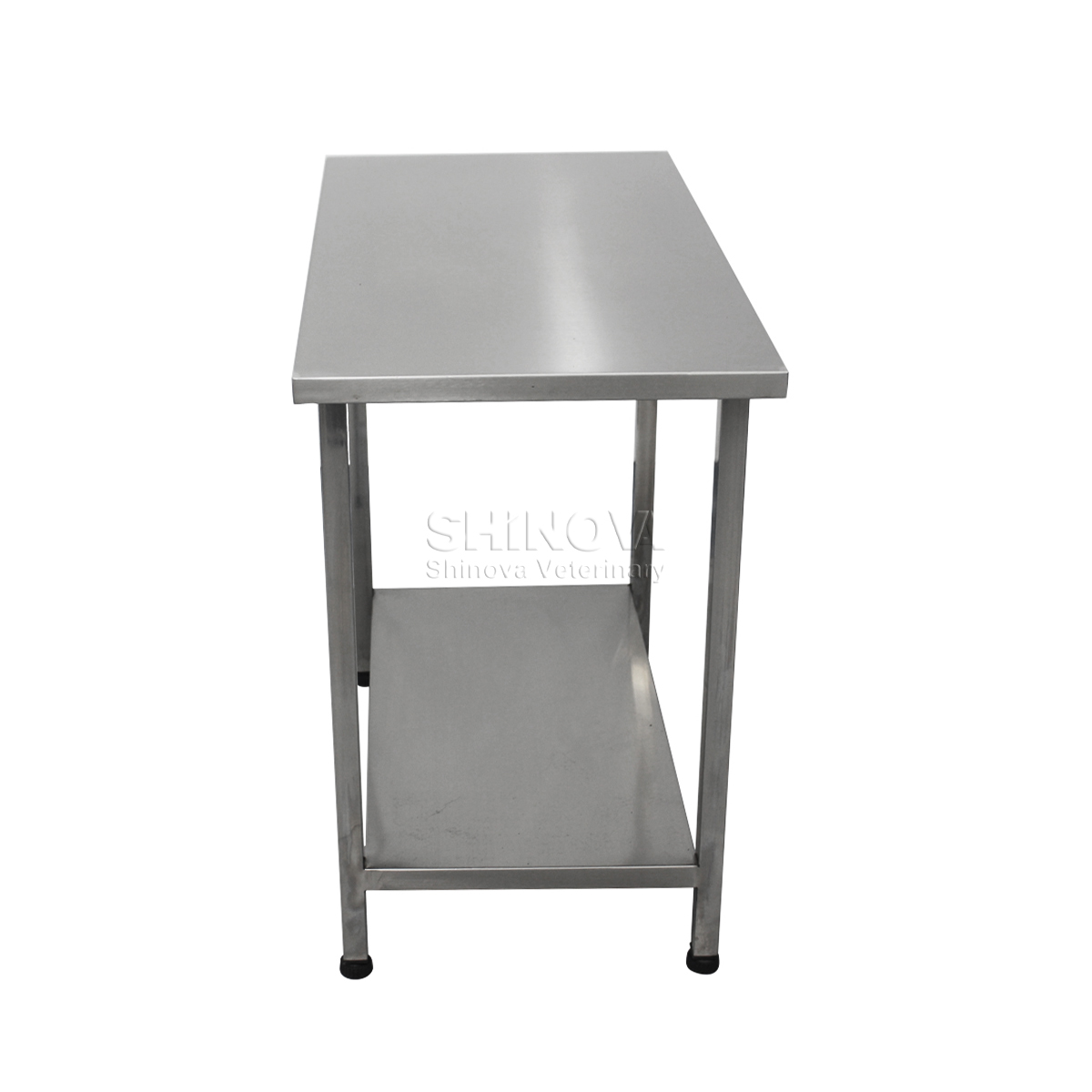 Tisch aus rostfreiem Stahl mit Schublade